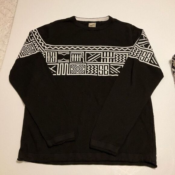 Men’s DeFacto Carpe Diem Crewneck Sweater, Medium. Blacl - Picture 2 of 16